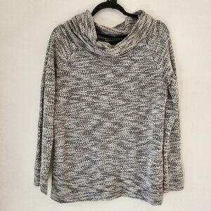 Lou & Grey Slouchy Grey Turtleneck Sweater Cotton Blend Cozy Women's L